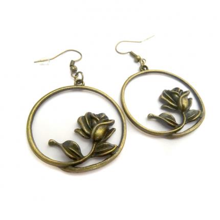 Boucles d oreilles Roses.