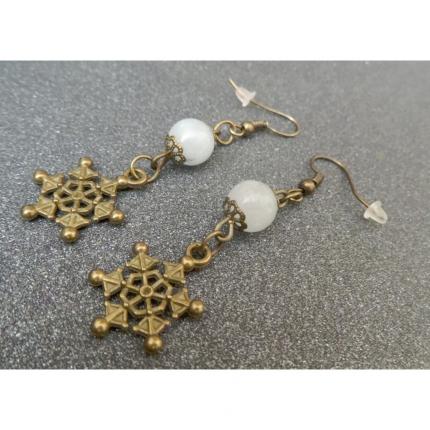 Boucles d oreilles flocons de neige.