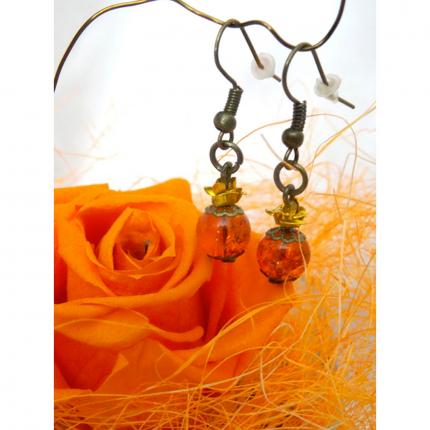 Boucles d oreilles roses éternelles, d automne.