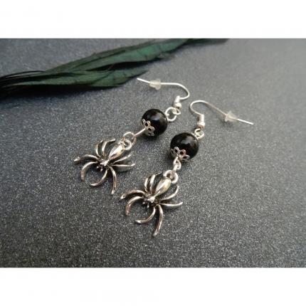 Boucles d oreilles gothiques, Araignée, Halloween.