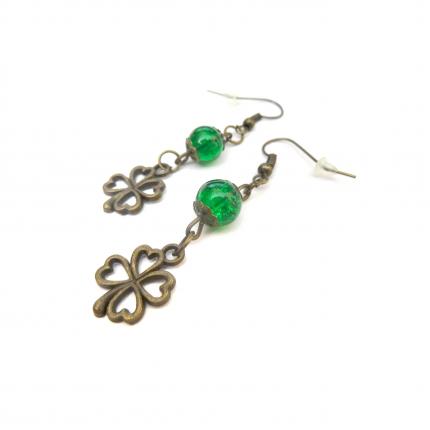 Boucles d oreilles trèfles Saint Patrick Irlande Chance