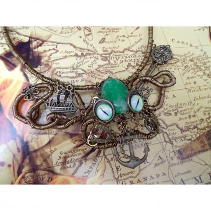 collier pieuvre steampunk