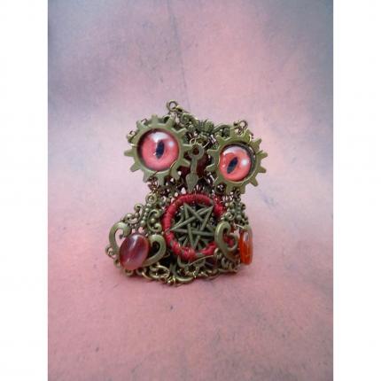 Figurine hibou sorcier steampunk gothique Halloween